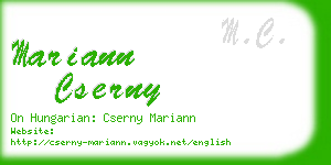 mariann cserny business card